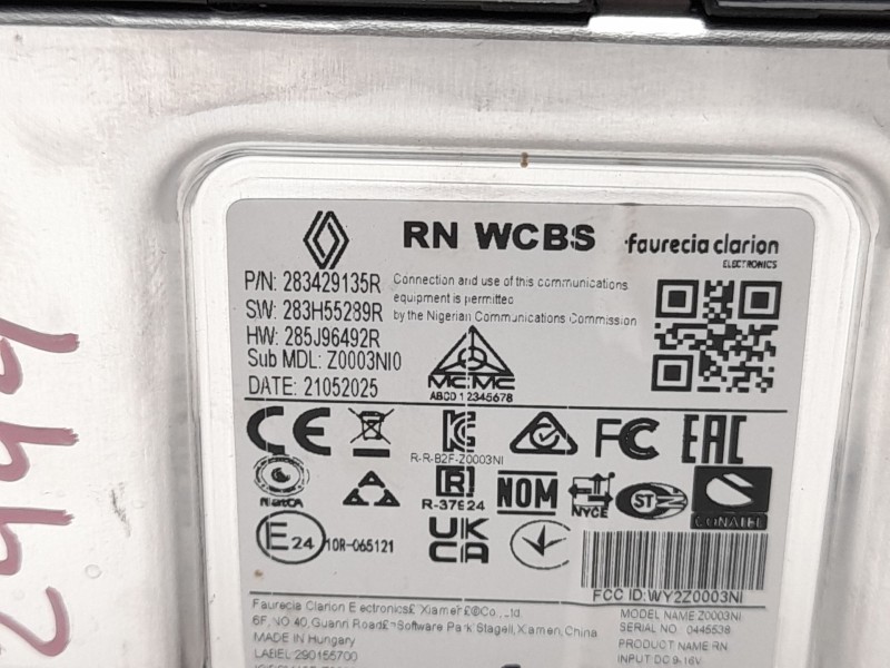 Recambio de modulo electronico para renault captur e-tech hybrid referencia OEM IAM 283429135R  