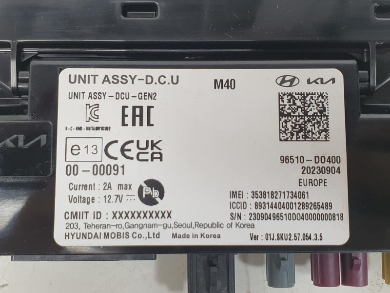Recambio de modulo electronico para kia ev9 100 gt-line awd referencia OEM IAM  96510DO400 