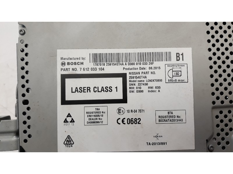 Recambio de sistema navegacion gps para nissan qashqai (j11) 1.6 dci turbodiesel cat referencia OEM IAM 259154ET4A  