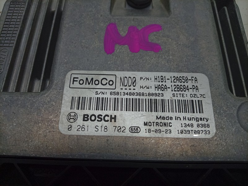 Recambio de centralita motor uce para ford fiesta vii (hj, hf) 1.0 ecoboost referencia OEM IAM 0261S18702 H1B112A650FA 