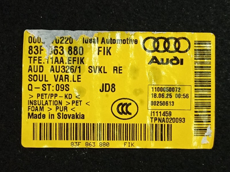 Recambio de juego tapizados / cartoneras para audi q3 sportback (f3n) 35 tdi referencia OEM IAM   