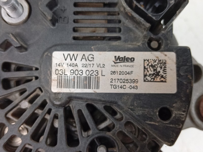 Recambio de alternador para volkswagen passat b8 (3g2, cb2) 2.0 tdi referencia OEM IAM 217025399 03L903023L ALF920451HQ/ALF92045
