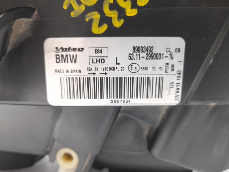 Recambio de faro izquierdo para bmw x1 (e84) sdrive 18 d referencia OEM IAM  63112990001 10106241002/11204701/2140011/BM7024904