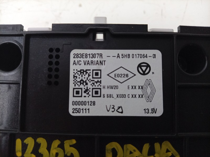 Recambio de mando multifuncion para dacia spring referencia OEM IAM  283E81307R 