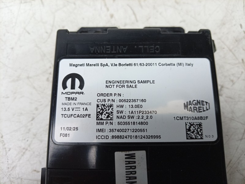 Recambio de modulo electronico para toyota proace max referencia OEM IAM  00522357160 