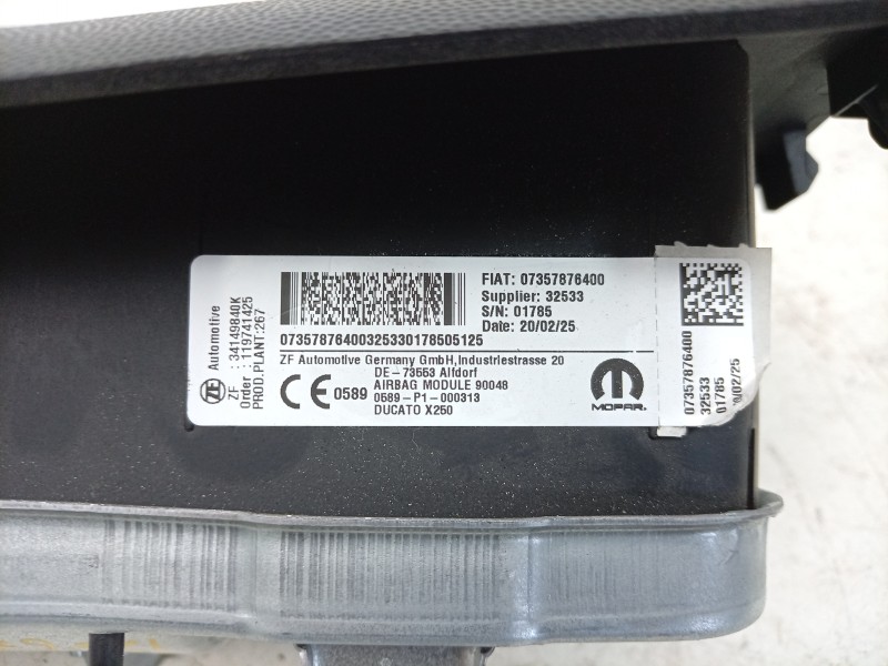Recambio de airbag delantero derecho para toyota proace max referencia OEM IAM  735787640 