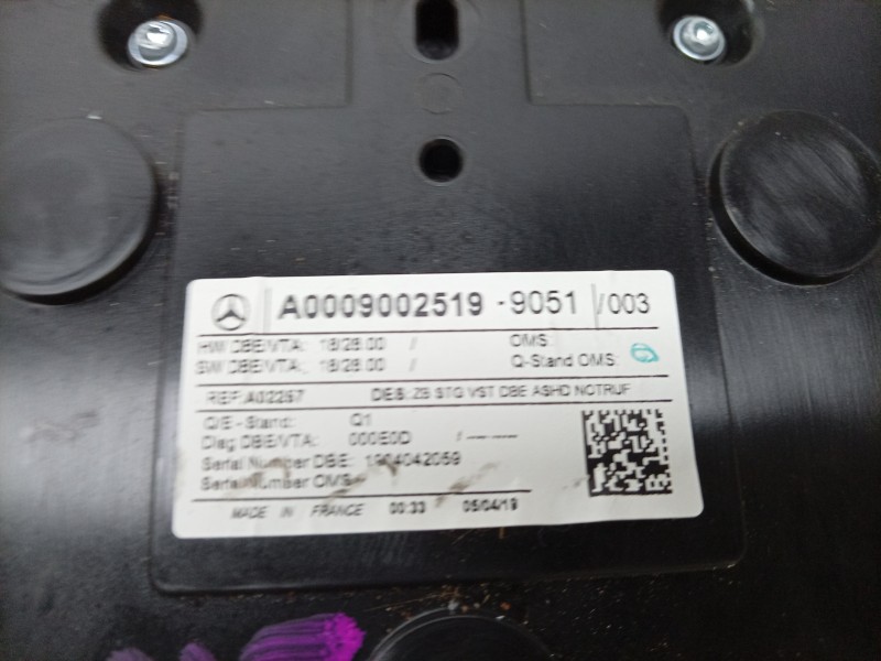 Recambio de luz interior para mercedes-benz b-klasse (bm 247) b 180 referencia OEM IAM  A0009002519 
