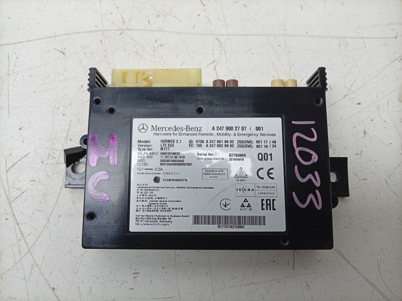 Recambio de modulo electronico para mercedes-benz b-klasse (bm 247) b 180 referencia OEM IAM  A2479002707 