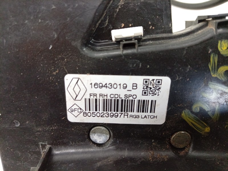 Recambio de cerradura puerta delantera derecha para renault megane iv sport tourer (k9a/m/n_) 1.3 tce 140 (k9nb) referencia OEM 
