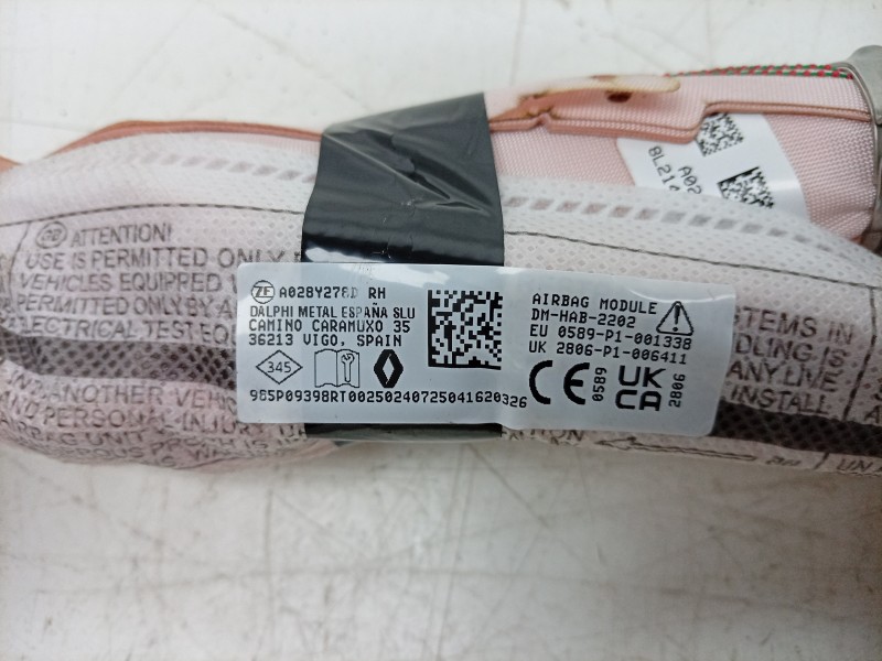Recambio de airbag cortina delantero derecho para renault 4 e-tech 120 referencia OEM IAM A028Y276D 0589P1338 