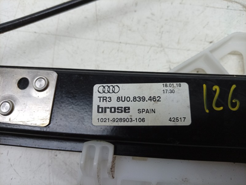 Recambio de elevalunas trasero derecho para audi q3 (8ub, 8ug) 1.4 tsi referencia OEM IAM  8U0839462 113796/106022918/EPSAU070/A