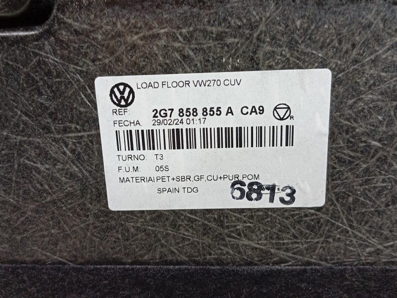 Recambio de tapizado maletero suelo para volkswagen taigo (cs1) 1.0 tsi referencia OEM IAM   
