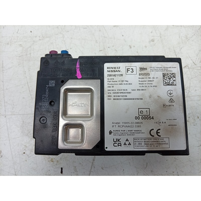 Recambio de modulo electronico para dacia sandero iii 1.0 tce 90 eco-g referencia OEM IAM EF37373 2591A2112R 