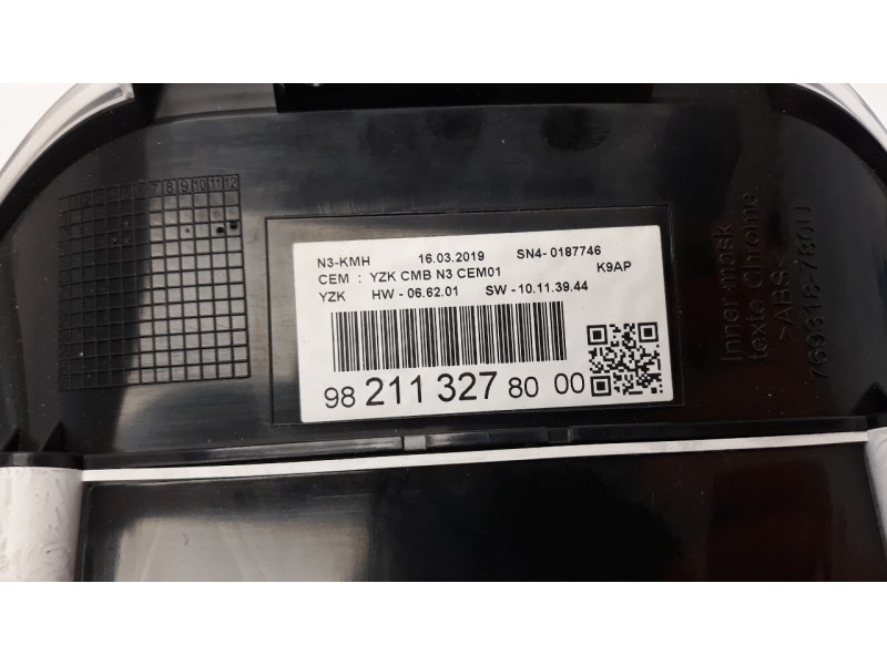 Recambio de cuadro instrumentos para peugeot rifter 1.5 blue-hdi fap referencia OEM IAM 9821132780  