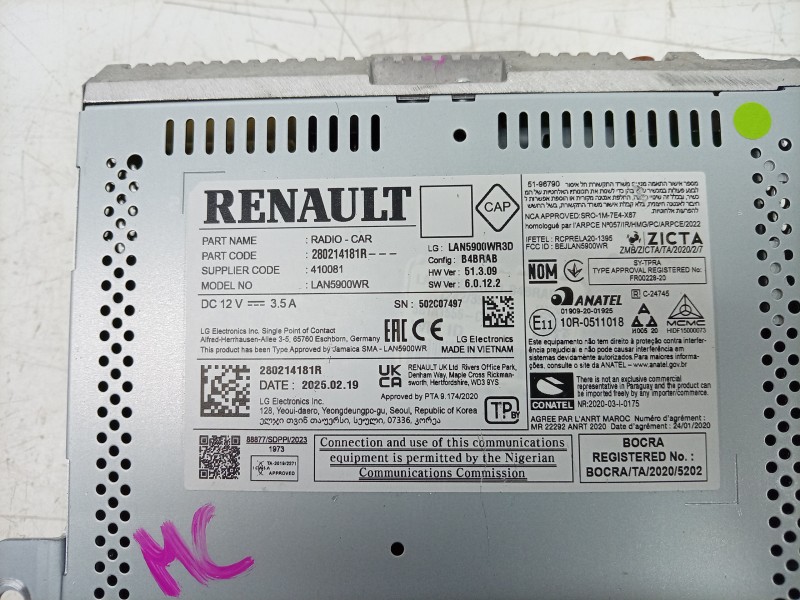 Recambio de pantalla multifuncion para dacia sandero iii 1.0 tce 90 eco-g referencia OEM IAM   