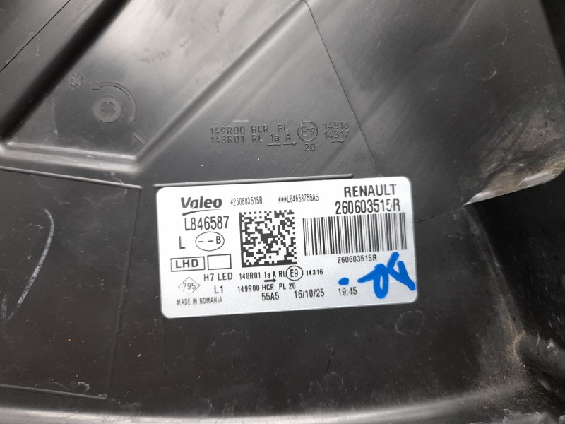 Recambio de faro izquierdo para dacia bigster referencia OEM IAM  260603515R 