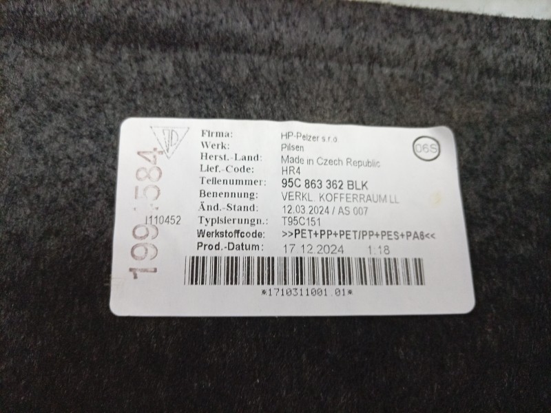 Recambio de tapizado maletero suelo para porsche macan (xab) 4 electric (xabbb1, xabfd1) referencia OEM IAM   