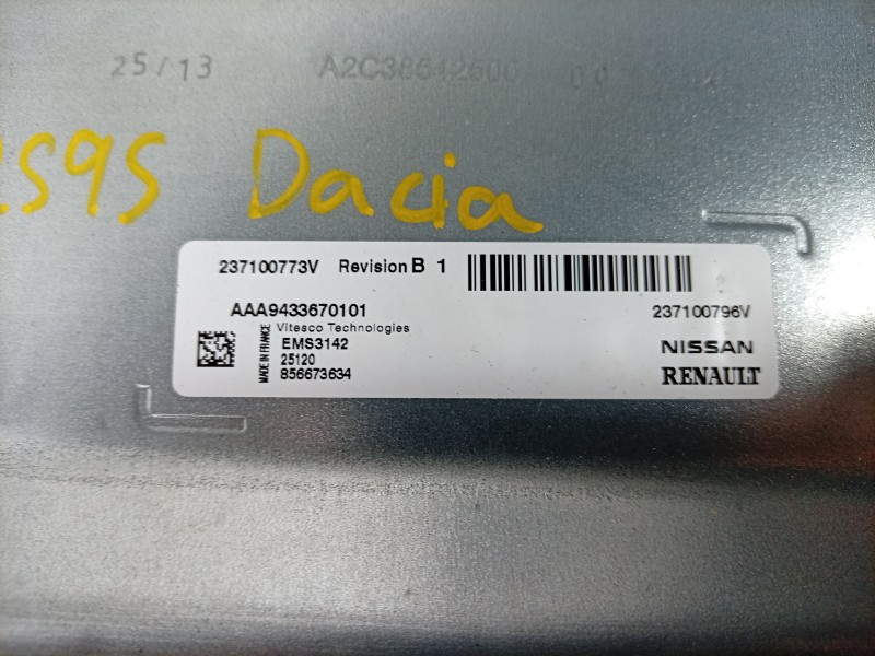 Recambio de centralita motor uce para dacia sandero iii 1.0 tce 90 eco-g referencia OEM IAM A2C38542500 237100796V 