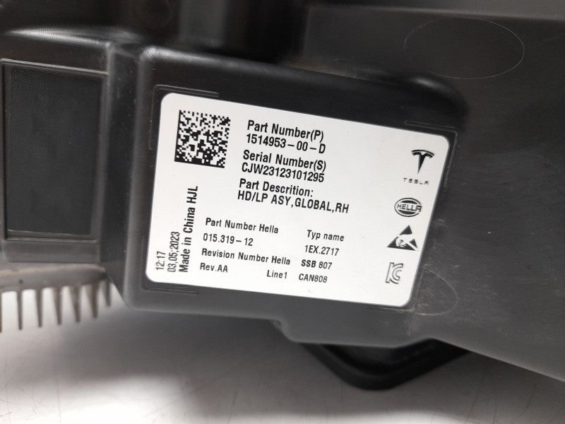 Recambio de faro derecho para tesla model 3 ev referencia OEM IAM  151495300D 