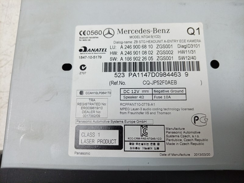 Recambio de sistema navegacion gps para mercedes-benz clase a (w176) 1.5 cdi cat referencia OEM IAM A2469001203 A2469001203 