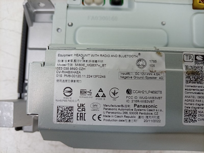Recambio de pantalla multifuncion para skoda octavia iv (nx3, nn3, pv3) 2.0 tdi referencia OEM IAM  5E3035869D 