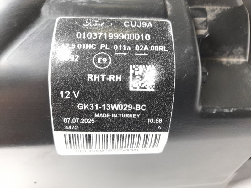 Recambio de faro derecho para ford transit v363 furgoneta (fcd, fdd) 2.0 ecoblue 4x4 referencia OEM IAM  GK3113W029BC 1011062000
