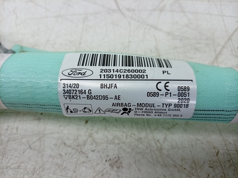 Recambio de airbag cortina delantero izquierdo para ford tourneo custom v362 autobús (f3) 2.0 ecoblue mhev referencia OEM IAM 05