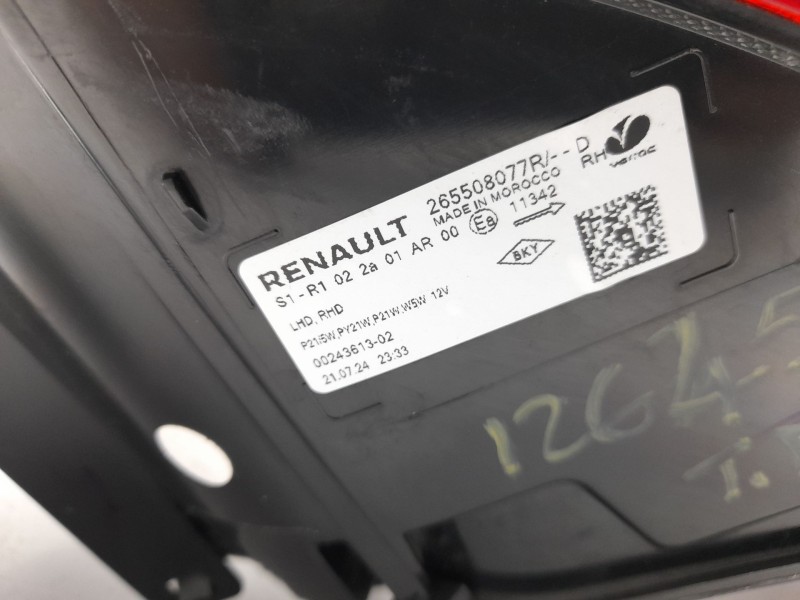 Recambio de piloto trasero derecho para dacia sandero iii 1.0 tce 90 eco-g referencia OEM IAM  265508077R 103F08600772/16250222/