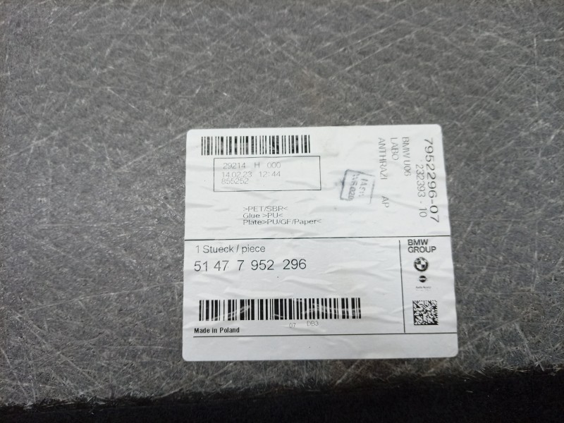 Recambio de tapizado maletero suelo para bmw serie 2 active tourer (u06) 225 e xdrive referencia OEM IAM 7952296 51477952296 