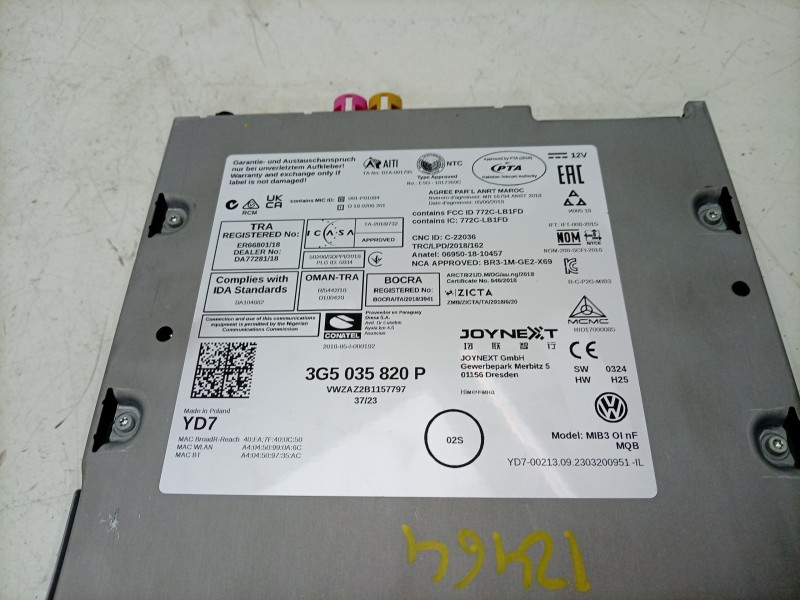 Recambio de sistema navegacion gps para volkswagen polo vi (aw1, bz1, ae1) 1.0 tsi referencia OEM IAM   