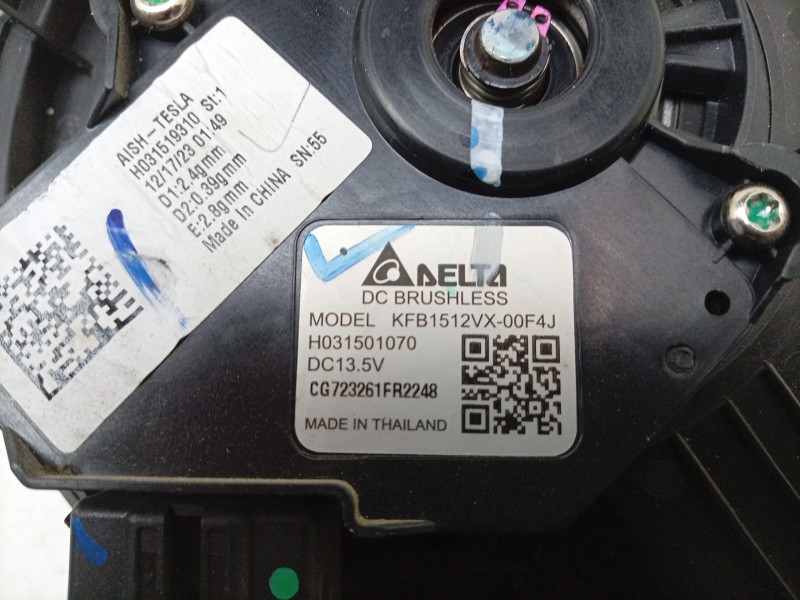 Recambio de ventilador calefaccion para tesla model 3 ev referencia OEM IAM H031501070 H031519310 