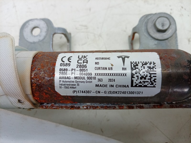 Recambio de airbag cortina delantero derecho para tesla model 3 ev referencia OEM IAM  1744307CNH 