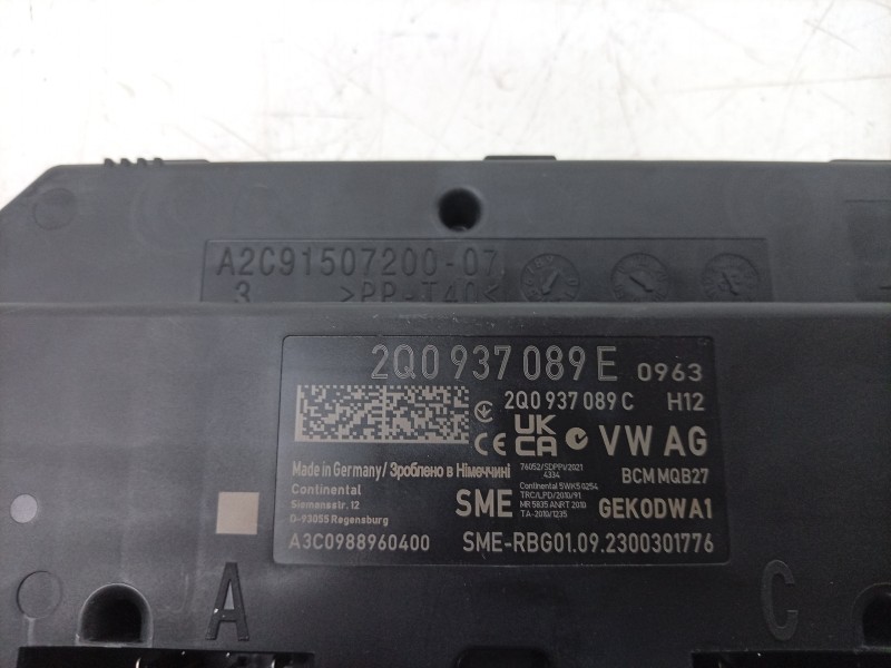 Recambio de modulo confort para volkswagen polo vi (aw1, bz1, ae1) 1.0 tsi referencia OEM IAM A3C0988960400 2Q0937089E 
