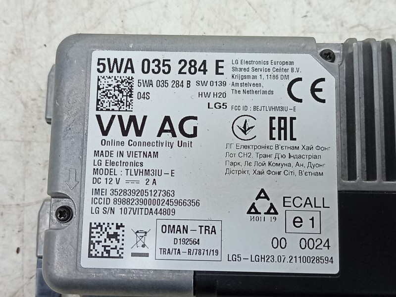 Recambio de modulo electronico para volkswagen t-roc (a11, d11) 1.0 tsi referencia OEM IAM  5WA035284E 
