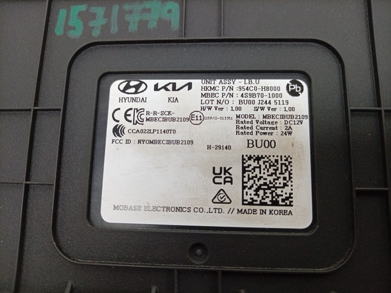 Recambio de modulo electronico para kia stonic (yb) 1.0 t-gdi eco-dynamics+ referencia OEM IAM  954C0H8000 