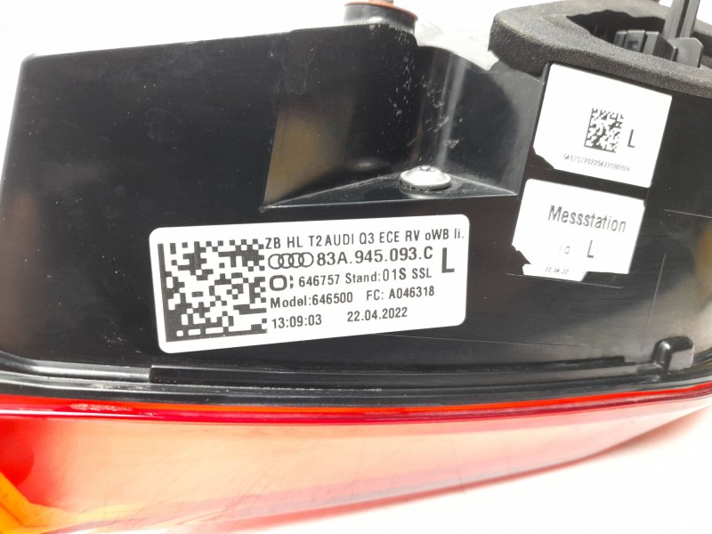 Recambio de piloto trasero izquierdo interior para audi q3 sportback (f3n) 35 tdi referencia OEM IAM  83A945093C 