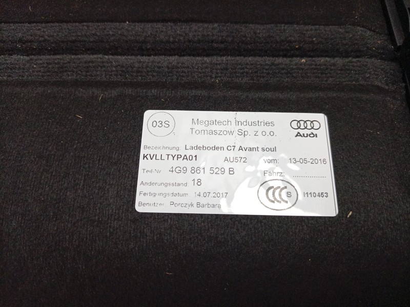 Recambio de tapa maletero para audi a6 allroad c7 (4gh, 4gj) 3.0 tdi quattro referencia OEM IAM  4G9861529 