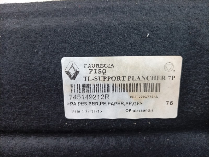 Recambio de bandeja trasera para renault espace v (jr_) 1.6 dci 160 referencia OEM IAM  745149212R 