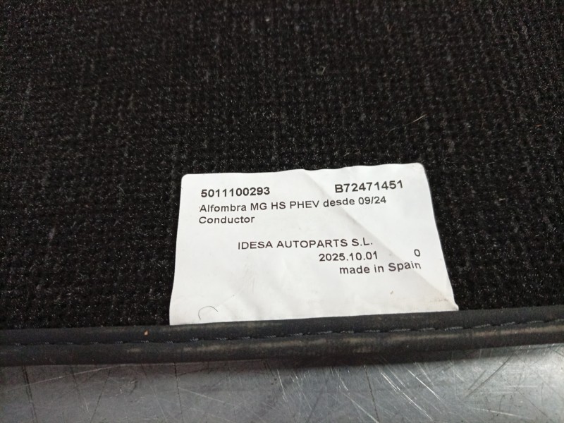 Recambio de juego alfombrillas para mg hs (as23) 1.5 ehs hybrid (csa6463) referencia OEM IAM  5011100293 