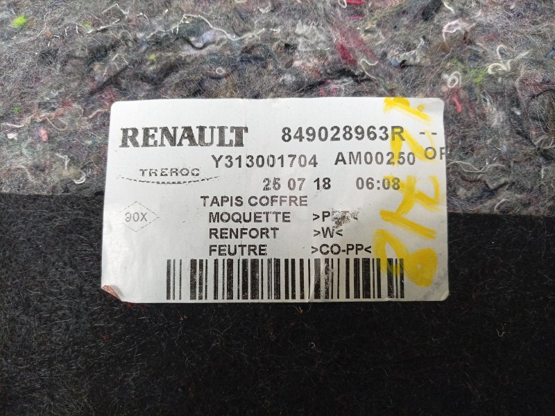 Recambio de alfombra maletero para dacia sandero ii (b8_) 1.0 sce 75 (b8jc, b8jd) referencia OEM IAM  849028963R 