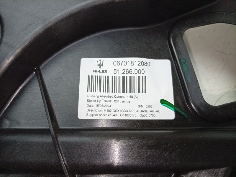 Recambio de elevalunas trasero izquierdo para maserati grecale gt mild hybrid q4 referencia OEM IAM  06701812080 