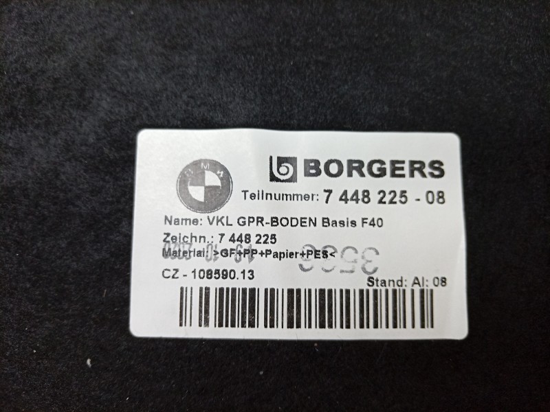 Recambio de alfombra maletero para bmw 1 (f40) 118 d referencia OEM IAM  7448225 9013004