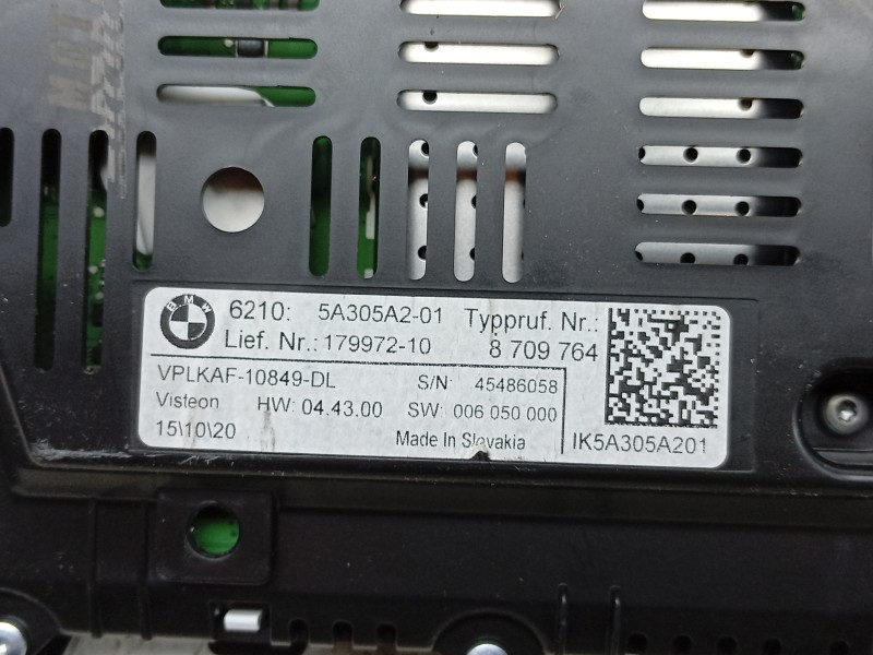 Recambio de cuadro instrumentos para bmw 1 (f40) 118 d referencia OEM IAM 8709764 62105A305A2 