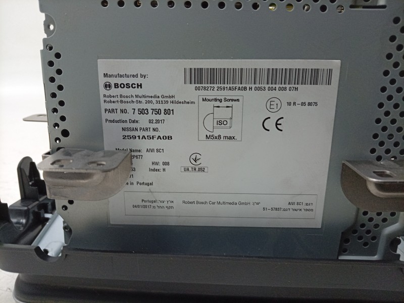 Recambio de pantalla multifuncion para nissan micra v (k14) 0.9 ig-t referencia OEM IAM 7503750801 2591A5FA0B 