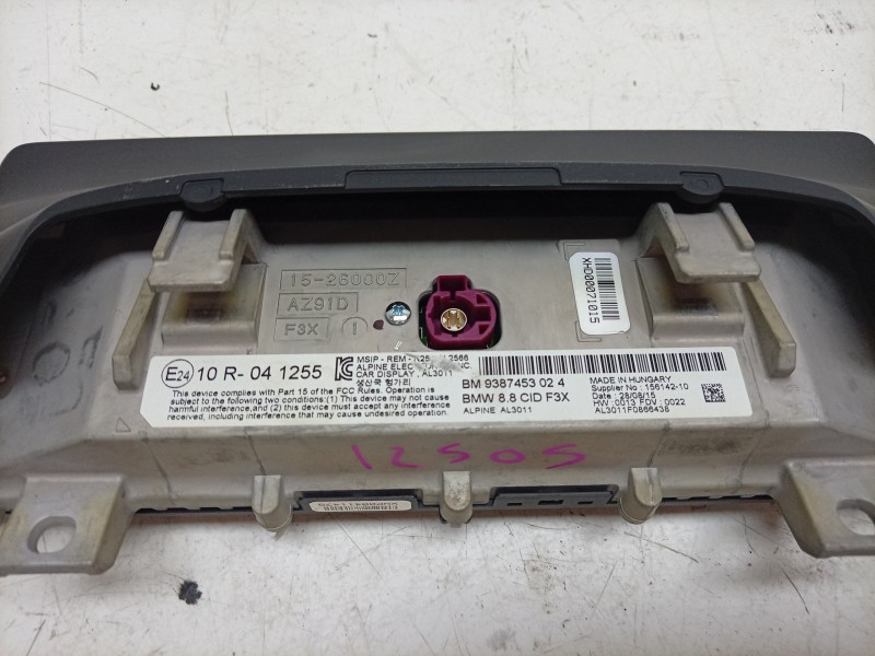Recambio de pantalla multifuncion para bmw 3 (f30, f80) 340 i xdrive referencia OEM IAM  9387453 