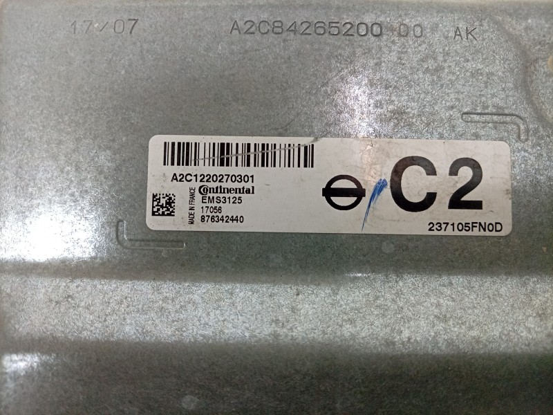 Recambio de centralita motor uce para nissan micra v (k14) 0.9 ig-t referencia OEM IAM A2C1220270301 237105FN0D 