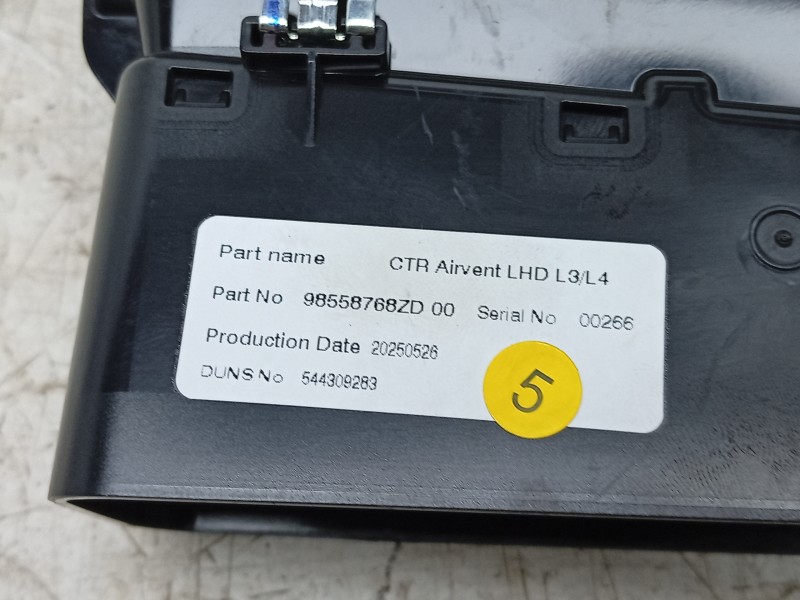 Recambio de aireador central para citroën e-c3 aircross electrico 113cv max referencia OEM IAM  98558768ZD 