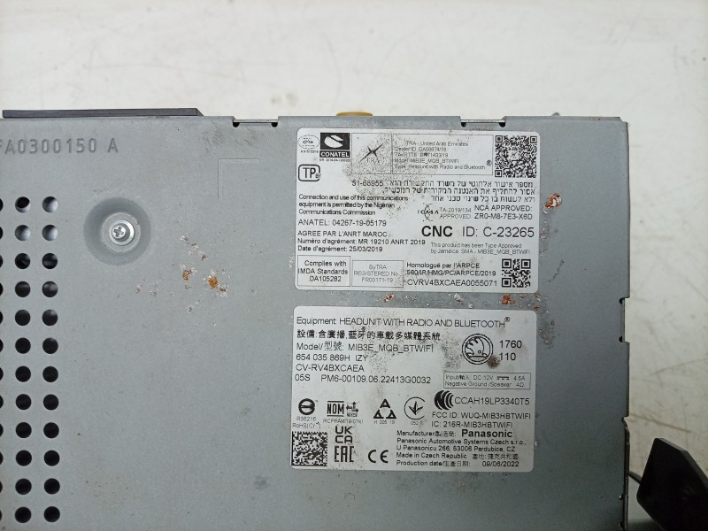 Recambio de sistema navegacion gps para skoda kamiq (nw4) 1.0 tsi referencia OEM IAM  654035869B 