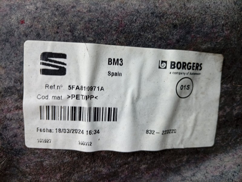 Recambio de paso rueda trasero izquierdo para seat leon (kl1, klg) 1.0 tsi referencia OEM IAM  5F9810971A 