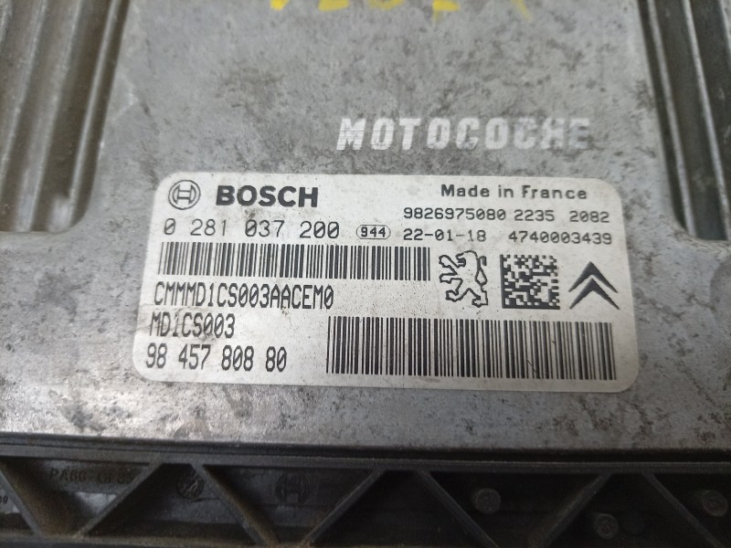 Recambio de centralita motor uce para citroën c3 aircross ii (2r_, 2c_) 1.5 bluehdi 110 referencia OEM IAM 0281037200 9845780880